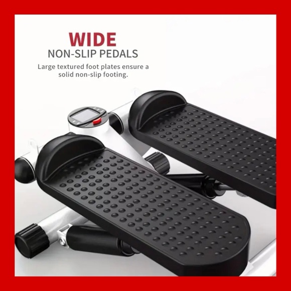 WHITE Hydraulic Fitness Stepper With LcD Monitor & Resistance Bands - Picture 4 of 8